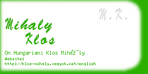 mihaly klos business card